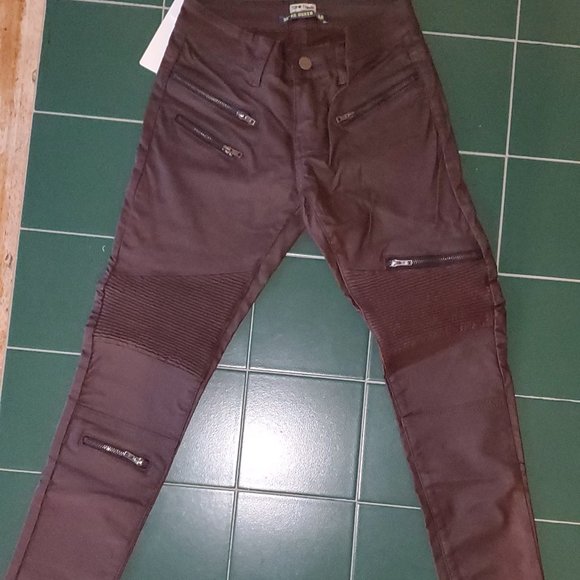 Ladies faux leather look moto jeans - Picture 4 of 6